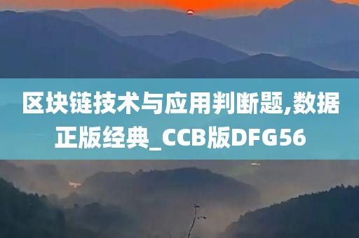 区块链技术与应用判断题,数据正版经典_CCB版DFG56