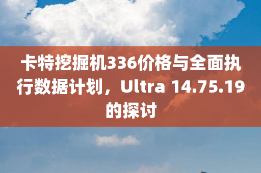 卡特挖掘机336价格与全面执行数据计划，Ultra 14.75.19的探讨