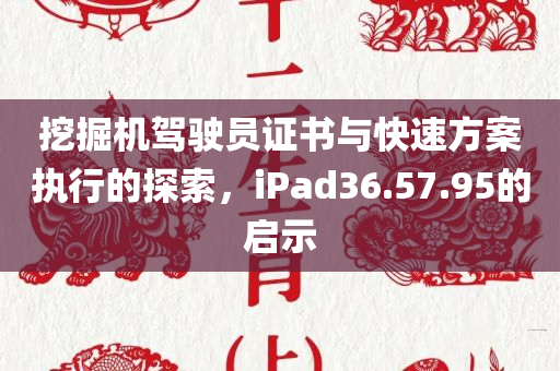 挖掘机驾驶员证书与快速方案执行的探索，iPad36.57.95的启示