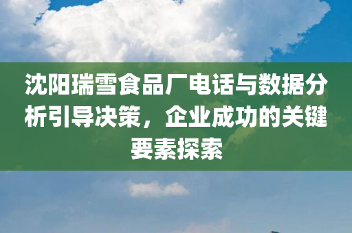 沈阳瑞雪食品厂电话与数据分析引导决策，企业成功的关键要素探索