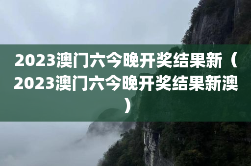 2023澳门六今晚开奖结果新（2023澳门六今晚开奖结果新澳）