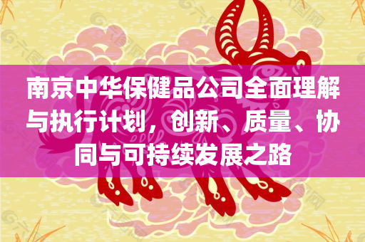 南京中华保健品公司全面理解与执行计划，创新、质量、协同与可持续发展之路