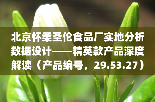 北京怀柔圣伦食品厂实地分析数据设计——精英款产品深度解读（产品编号，29.53.27）