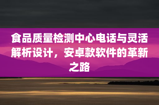 食品质量检测中心电话与灵活解析设计，安卓款软件的革新之路