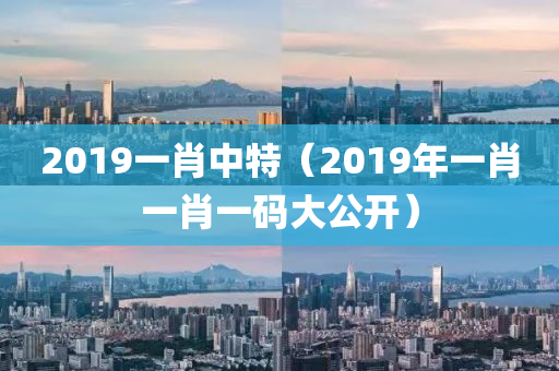 2019一肖中特（2019年一肖一肖一码大公开）