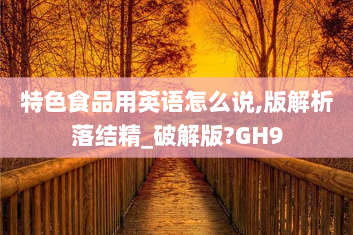 特色食品用英语怎么说,版解析落结精_破解版?GH9