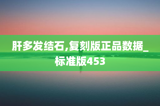 肝多发结石,复刻版正品数据_标准版453