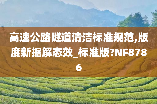 高速公路隧道清洁标准规范,版度新据解态效_标准版?NF8786