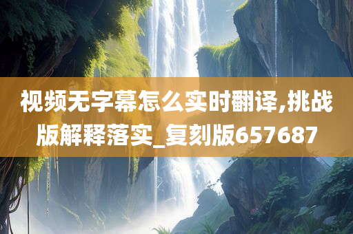 视频无字幕怎么实时翻译,挑战版解释落实_复刻版657687