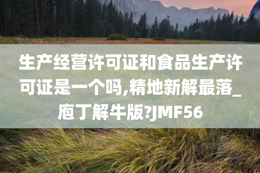 生产经营许可证和食品生产许可证是一个吗,精地新解最落_庖丁解牛版?JMF56