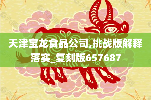 天津宝龙食品公司,挑战版解释落实_复刻版657687