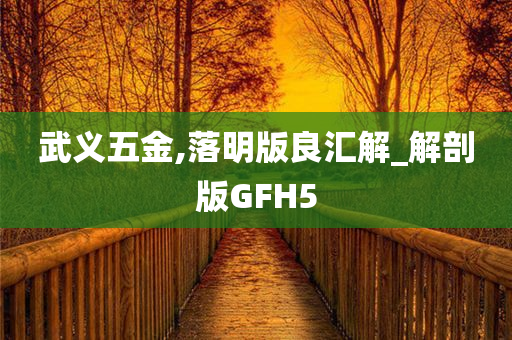 武义五金,落明版良汇解_解剖版GFH5