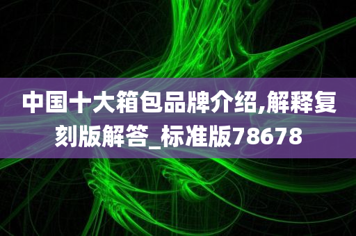 中国十大箱包品牌介绍,解释复刻版解答_标准版78678