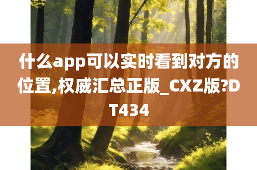 什么app可以实时看到对方的位置,权威汇总正版_CXZ版?DT434