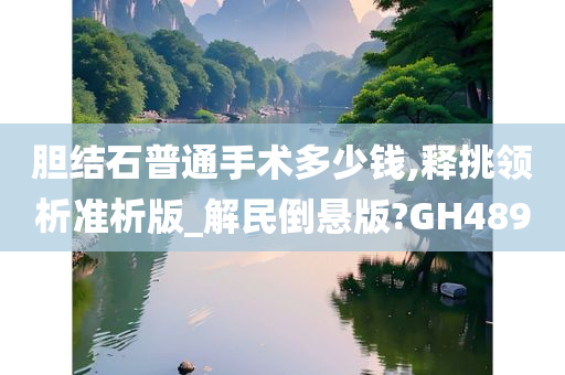 胆结石普通手术多少钱,释挑领析准析版_解民倒悬版?GH489