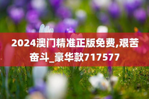 2024澳门精准正版免费,艰苦奋斗_豪华款717577