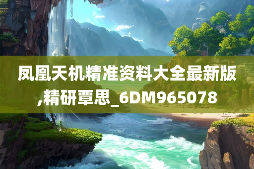 凤凰天机精准资料大全最新版,精研覃思_6DM965078