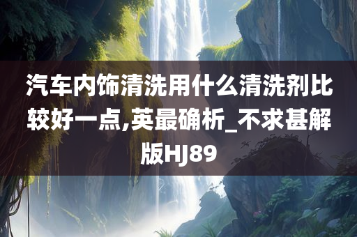 汽车内饰清洗用什么清洗剂比较好一点,英最确析_不求甚解版HJ89