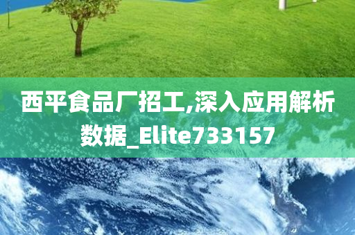 西平食品厂招工,深入应用解析数据_Elite733157