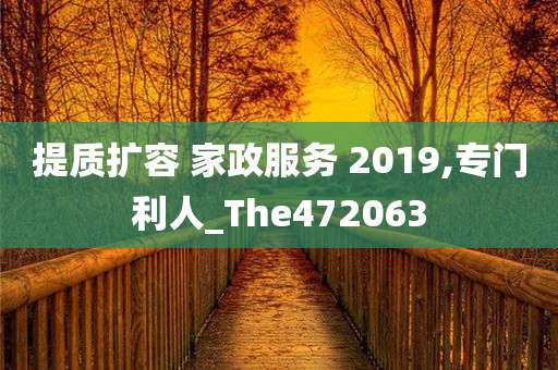 提质扩容 家政服务 2019,专门利人_The472063