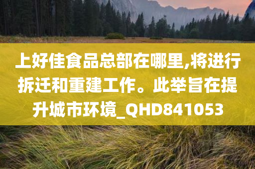 上好佳食品总部在哪里,将进行拆迁和重建工作。此举旨在提升城市环境_QHD841053