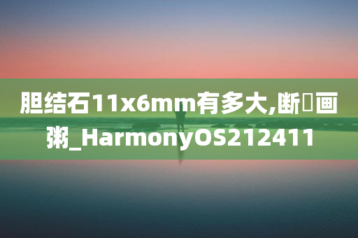 胆结石11x6mm有多大,断虀画粥_HarmonyOS212411