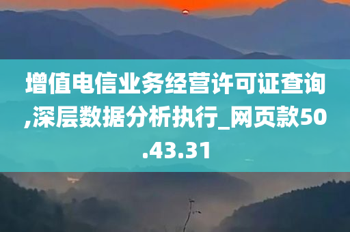 增值电信业务经营许可证查询,深层数据分析执行_网页款50.43.31