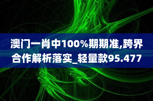 澳门一肖中100%期期准,跨界合作解析落实_轻量款95.477