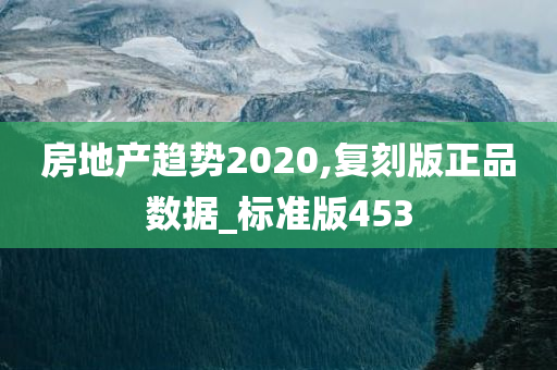 房地产趋势2020,复刻版正品数据_标准版453