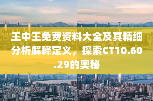 王中王免费资料大全及其精细分析解释定义，探索CT10.60.29的奥秘