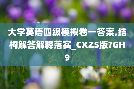 大学英语四级模拟卷一答案,结构解答解释落实_CXZS版?GH9