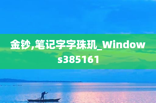 金钞,笔记字字珠玑_Windows385161