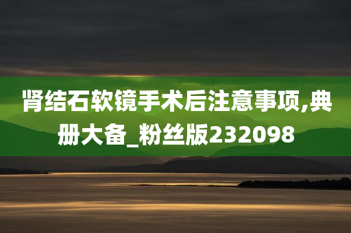 肾结石软镜手术后注意事项,典册大备_粉丝版232098