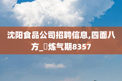 沈阳食品公司招聘信息,四面八方_‌炼气期8357