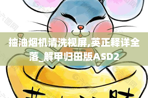 抽油烟机清洗视屏,英正释详全落_解甲归田版ASD2