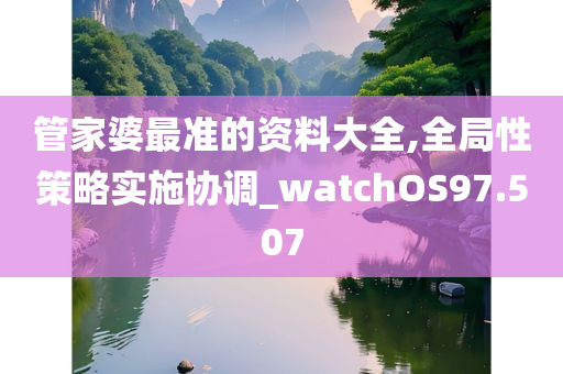 管家婆最准的资料大全,全局性策略实施协调_watchOS97.507