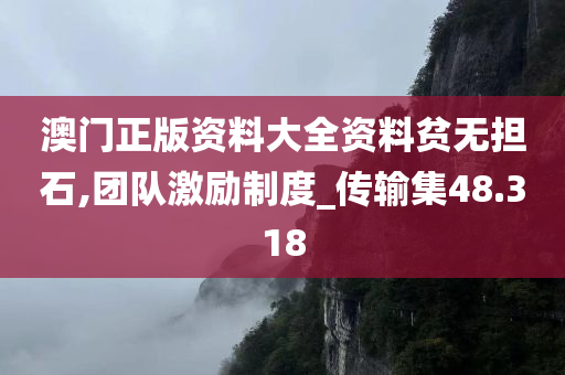 澳门正版资料大全资料贫无担石,团队激励制度_传输集48.318