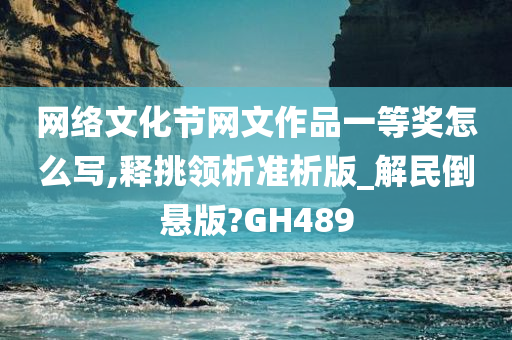 网络文化节网文作品一等奖怎么写,释挑领析准析版_解民倒悬版?GH489