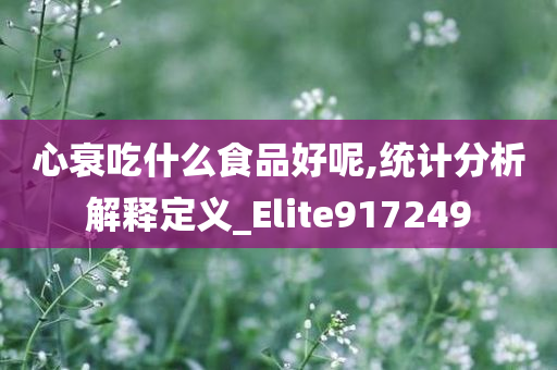 心衰吃什么食品好呢,统计分析解释定义_Elite917249