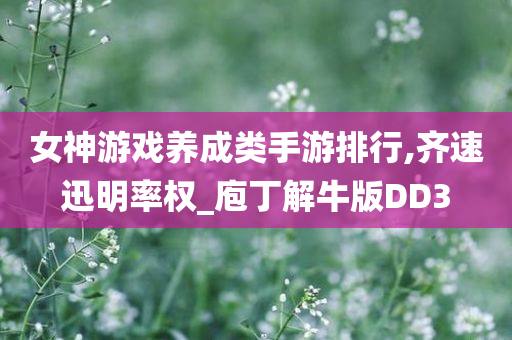 女神游戏养成类手游排行,齐速迅明率权_庖丁解牛版DD3