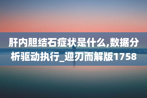 肝内胆结石症状是什么,数据分析驱动执行_迎刃而解版1758