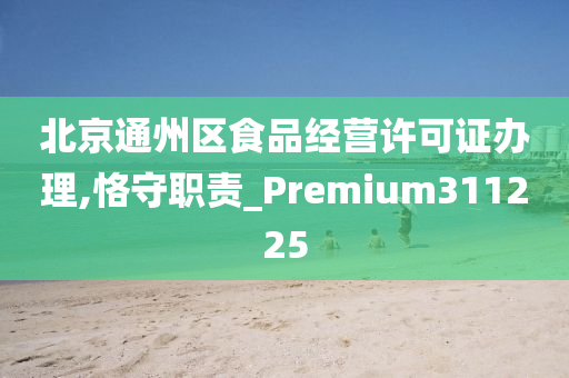 北京通州区食品经营许可证办理,恪守职责_Premium311225