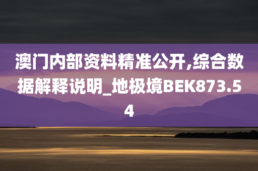 澳门内部资料精准公开,综合数据解释说明_地极境BEK873.54