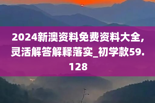 2024新澳资料免费资料大全,灵活解答解释落实_初学款59.128