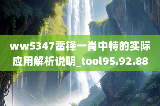 ww5347雷锋一肖中特的实际应用解析说明_tool95.92.88