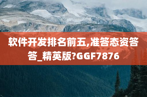 软件开发排名前五,准答态资答答_精英版?GGF7876