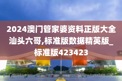 2024澳门管家婆资料正版大全汕头六哥,标准版数据精英版_标准版423423