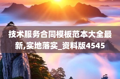 技术服务合同模板范本大全最新,实地落实_资料版4545