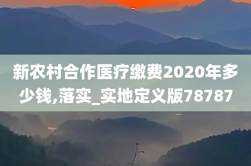 新农村合作医疗缴费2020年多少钱,落实_实地定义版78787