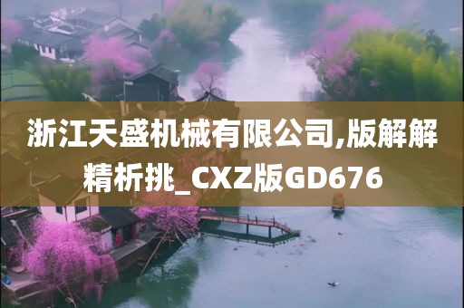 浙江天盛机械有限公司,版解解精析挑_CXZ版GD676